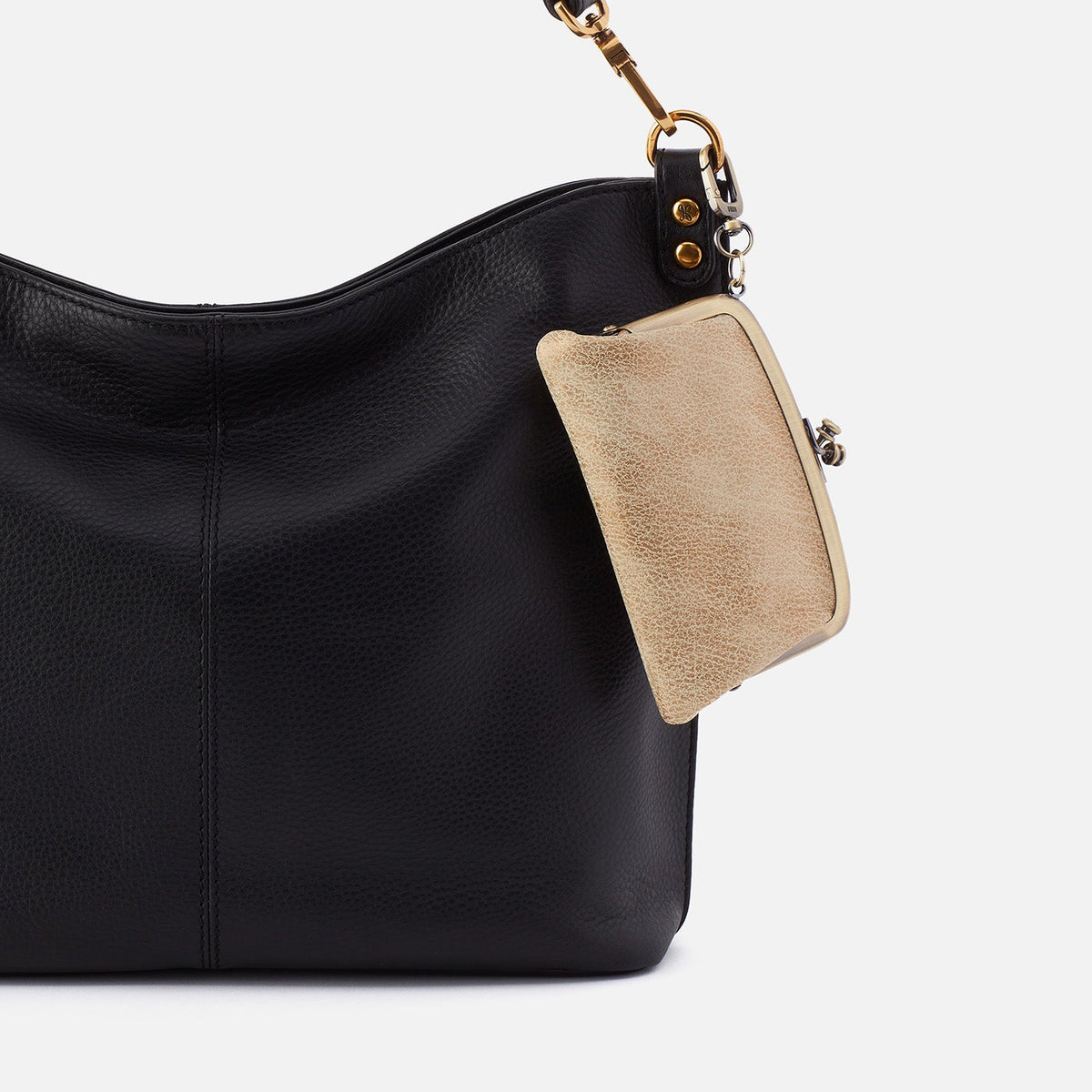 Cheer Frame Pouch In Metallic Leather - Gold Leaf | HOBO Hot Sale