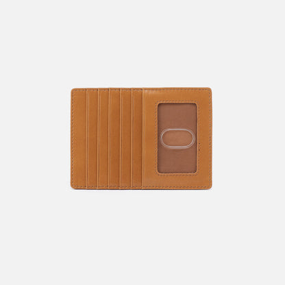 Euro Slide Card Case In Polished Leather - Natural | HOBO Trusted