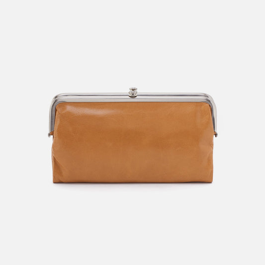 Lauren Clutch-Wallet In Polished Leather - Natural | HOBO Signature