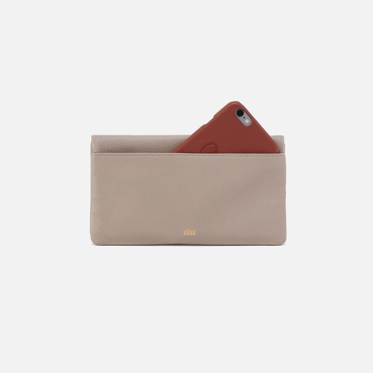 Lumen Continental Wallet In Pebbled Leather - Taupe | HOBO Sale