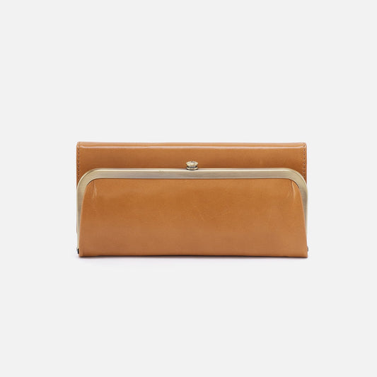 Rachel Continental Wallet In Polished Leather - Natural | HOBO Essential