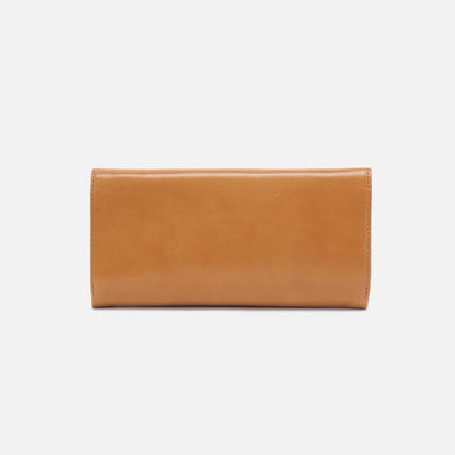 Rachel Continental Wallet In Polished Leather - Natural | HOBO Essential