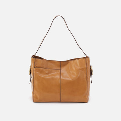Render Shoulder Bag In Polished Leather - Natural | HOBO Discount