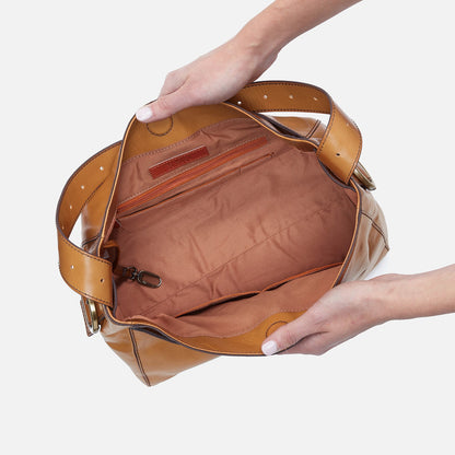Render Shoulder Bag In Polished Leather - Natural | HOBO Discount