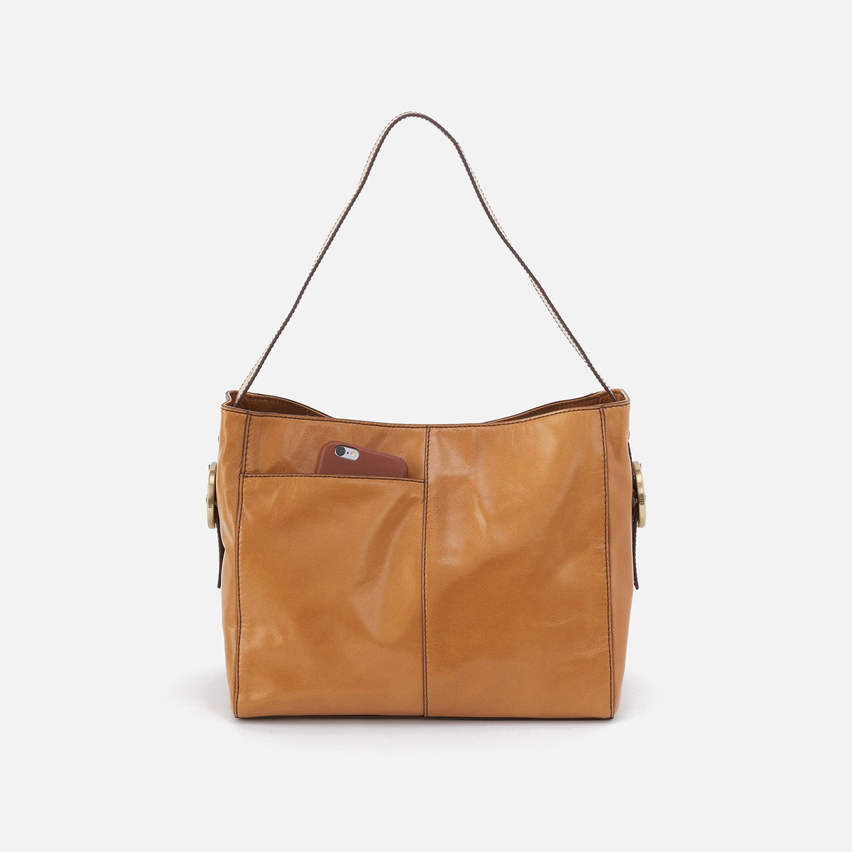 Render Shoulder Bag In Polished Leather - Natural | HOBO Discount