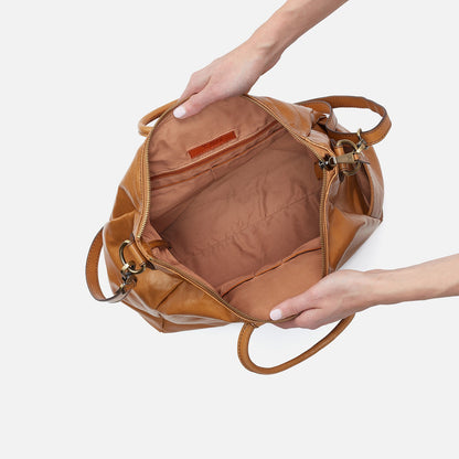 Sheila Large Satchel In Polished Leather - Natural | HOBO Customer Favorite