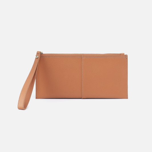 Vida Large Pouch in Micro Pebbled Leather - Biscuit | HOBO New
