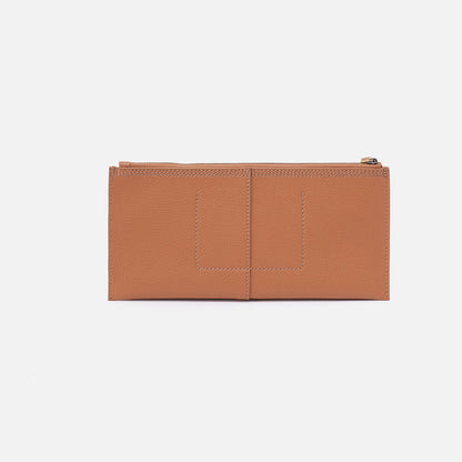 Vida Large Pouch in Micro Pebbled Leather - Biscuit | HOBO New