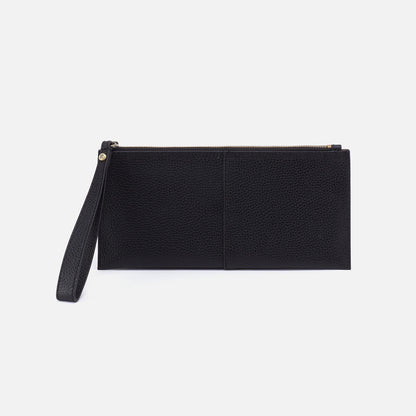 Vida Large Pouch in Micro Pebbled Leather - Black | HOBO Discount