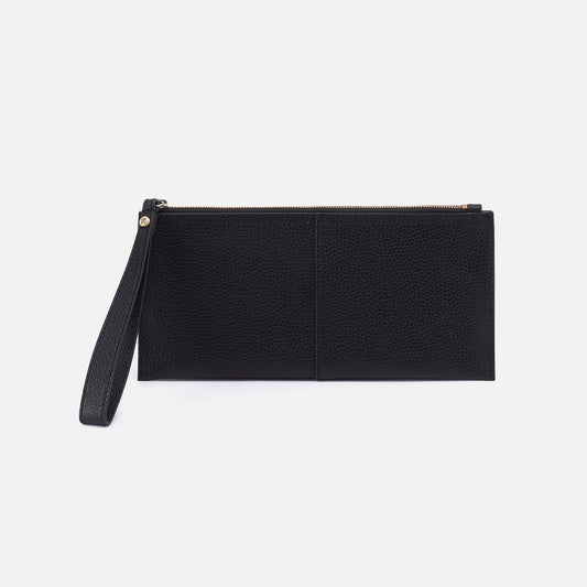 Vida Large Pouch in Micro Pebbled Leather - Black | HOBO Discount