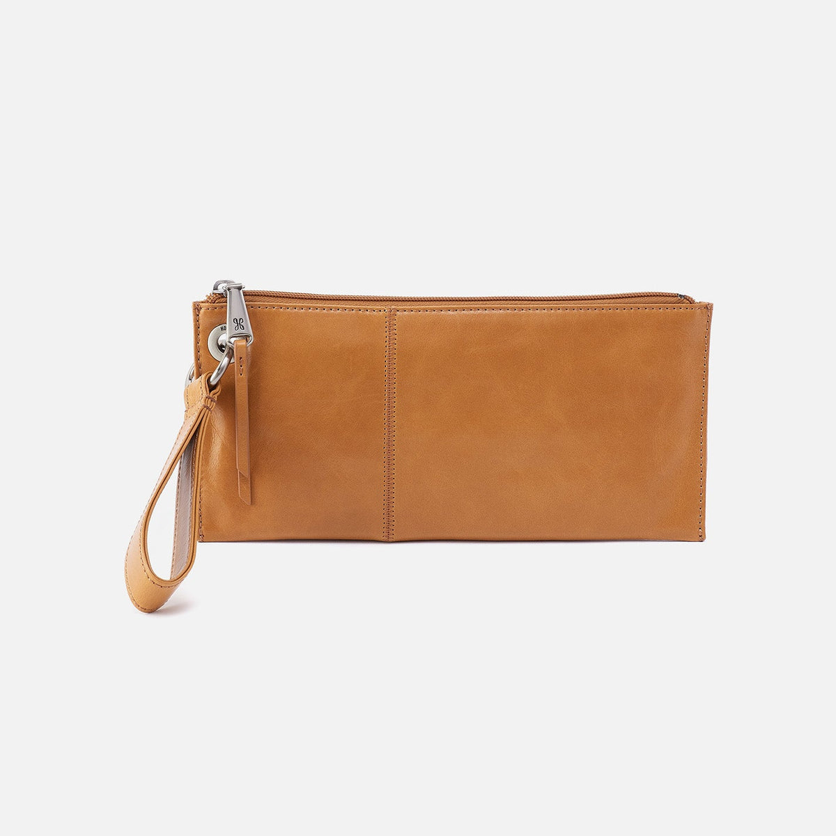 Vida Wristlet In Polished Leather - Natural | HOBO Smart Buy