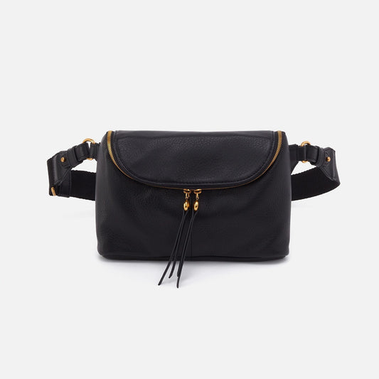 Fern Large Belt Bag In Pebbled Leather - Black | HOBO Quality