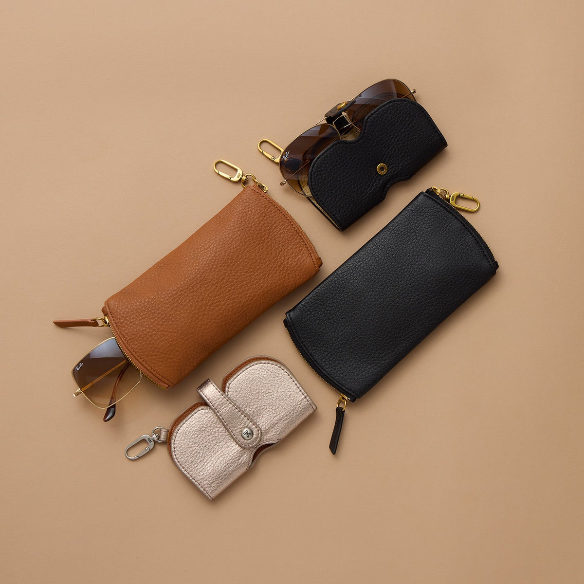 Blink Glasses Holder In Pebbled Leather - Black | HOBO Value