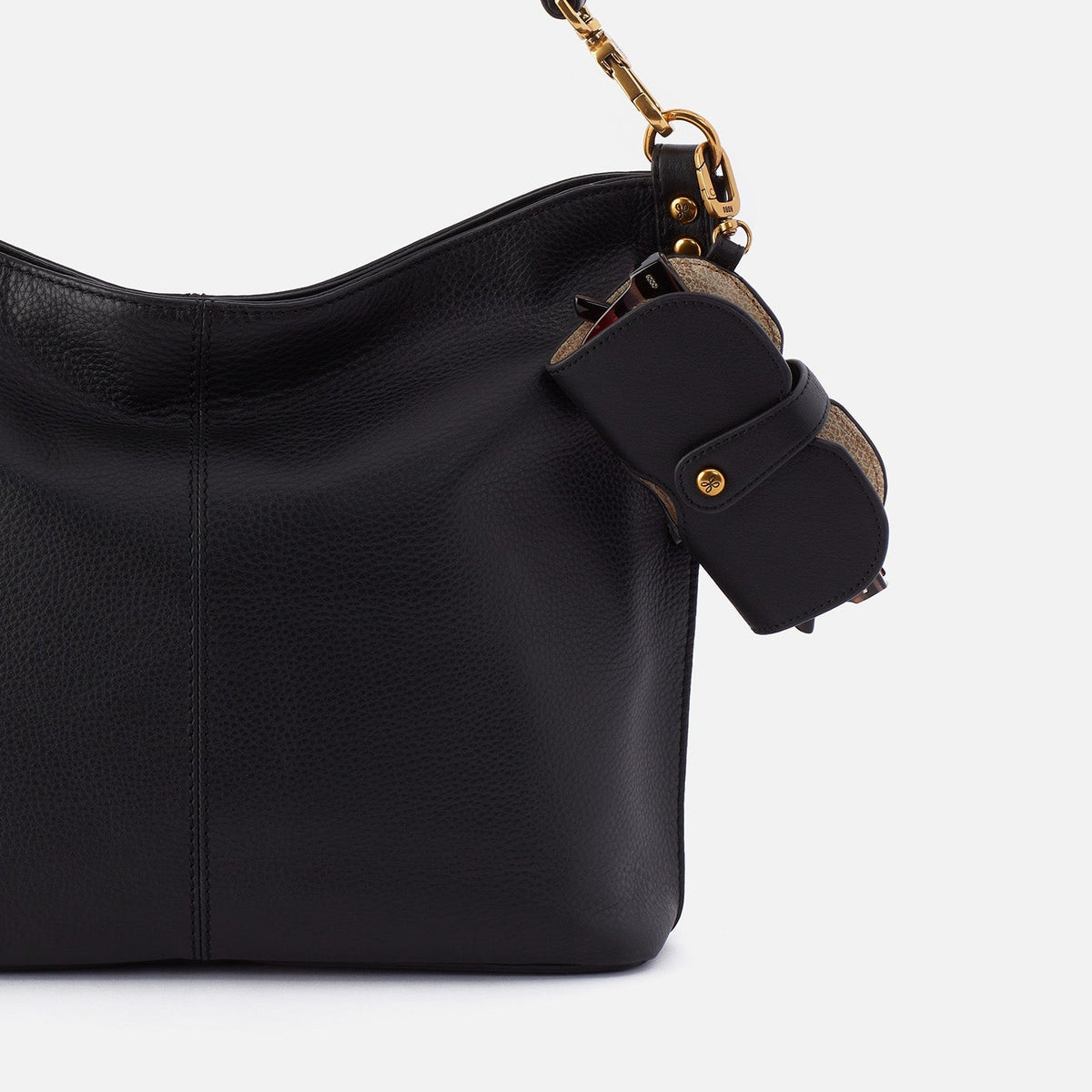 Blink Glasses Holder In Pebbled Leather - Black | HOBO Value