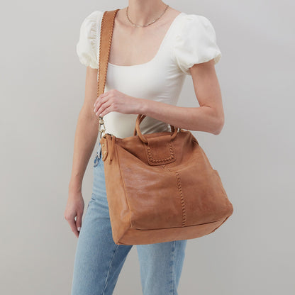 Sheila Large Satchel In Buffed Leather - Whiskey | HOBO Customer Favorite