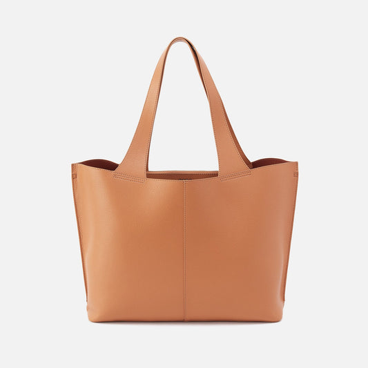 Vida Large Tote in Micro Pebbled Leather - Biscuit | HOBO Trusted