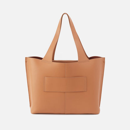 Vida Large Tote in Micro Pebbled Leather - Biscuit | HOBO Trusted