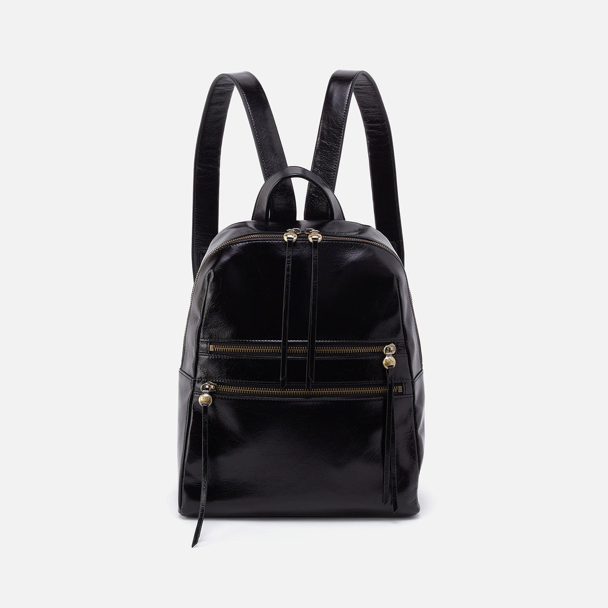 Billie Backpack In Polished Leather - Black | HOBO Deals