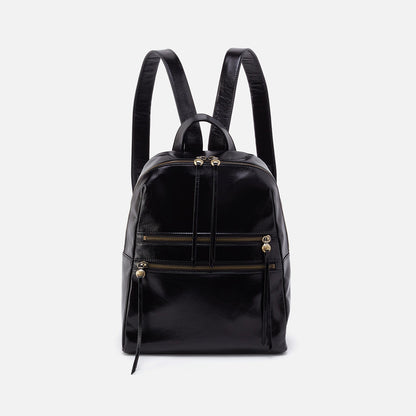 Billie Backpack In Polished Leather - Black | HOBO Deals