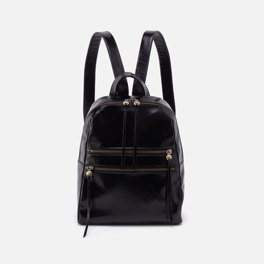 Billie Backpack In Polished Leather - Black | HOBO Deals