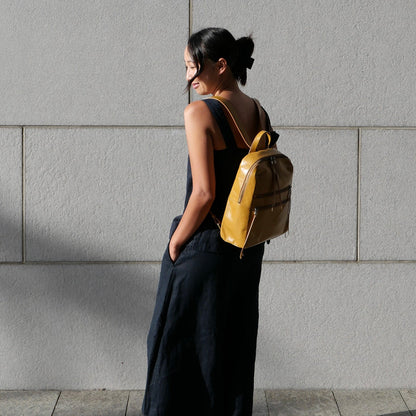 Billie Backpack In Polished Leather - Natural | HOBO New