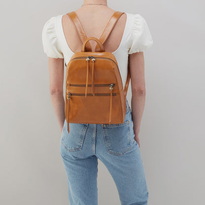 Billie Backpack In Polished Leather - Natural | HOBO New
