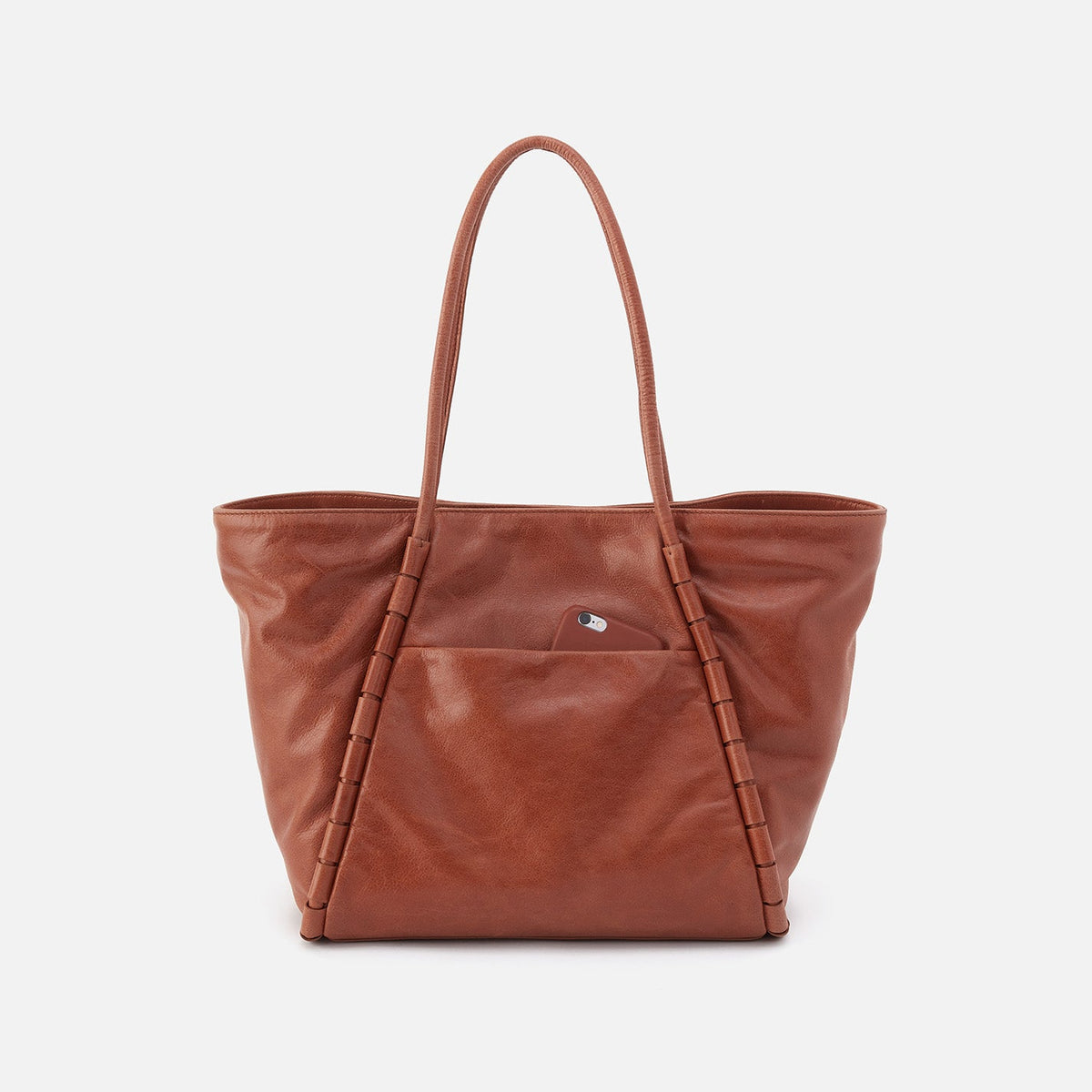 Phoebe Tote In Smooth Leather - Saddle | HOBO Customer Favorite