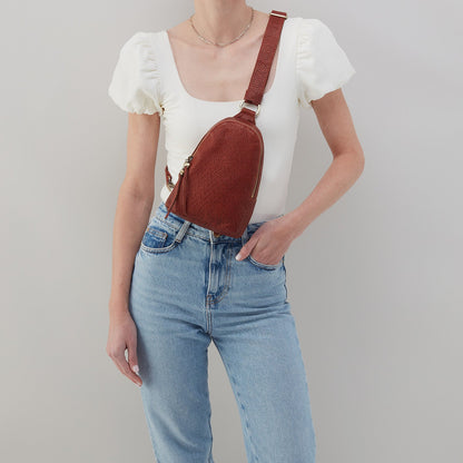 Fern Sling In Soft Embossed Leather - Tuscan Brown | HOBO Classic