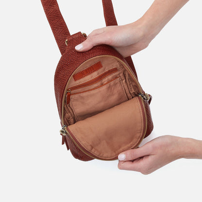 Fern Sling In Soft Embossed Leather - Tuscan Brown | HOBO Classic