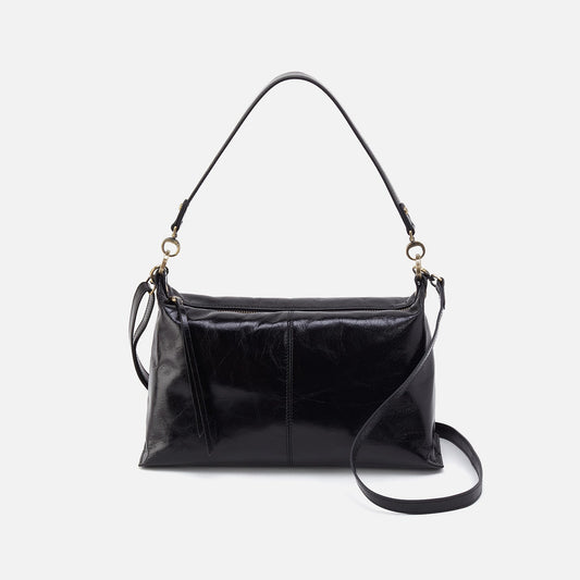 Avon Shoulder Bag In Polished Leather - Black | HOBO Best Price