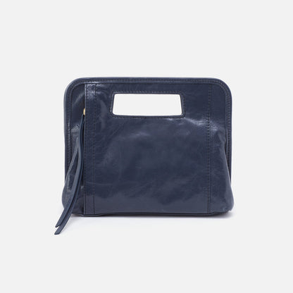 Ace Clutch In Polished Leather - Blue Stone | HOBO Hot Sale