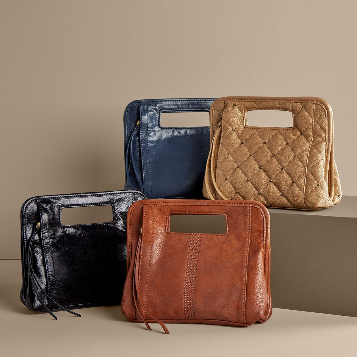 Ace Clutch In Polished Leather - Blue Stone | HOBO Hot Sale