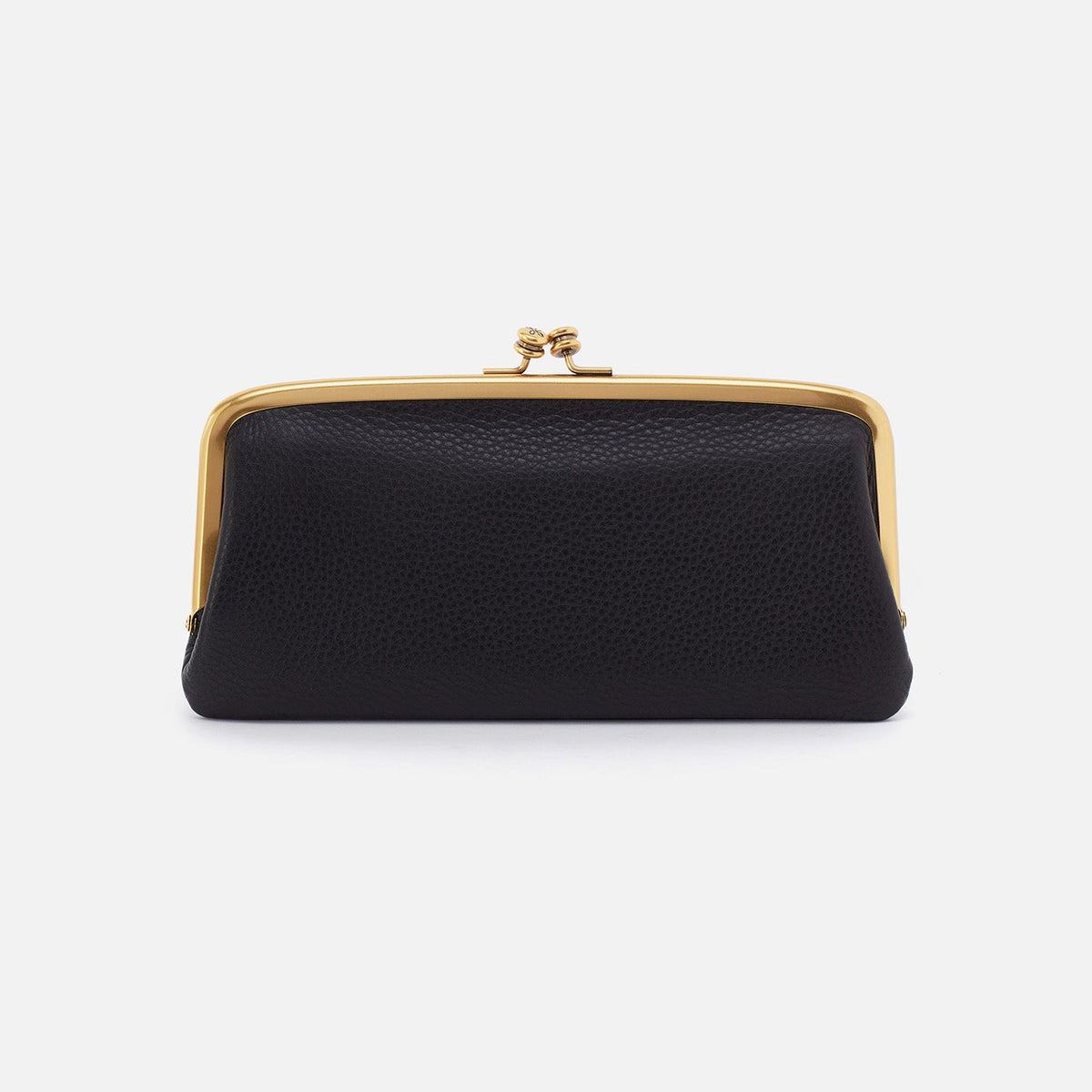 Cora Large Frame Wallet In Pebbled Leather - Black | HOBO Deals