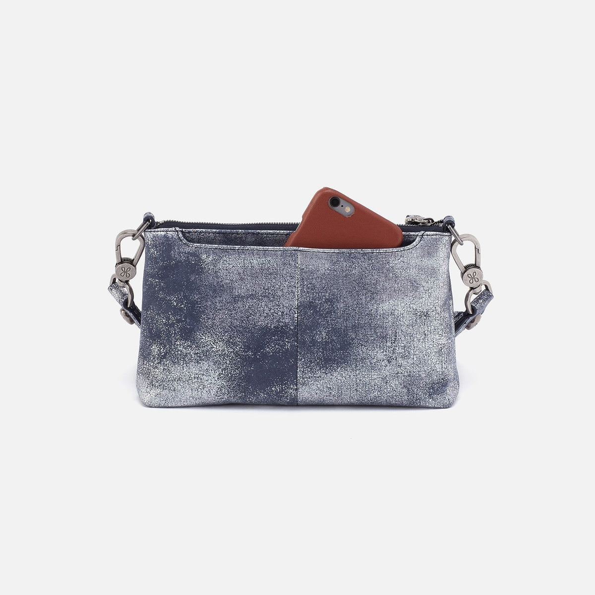 Darcy Crossbody In Metallic Leather - Blue Pewter | HOBO Smart Buy