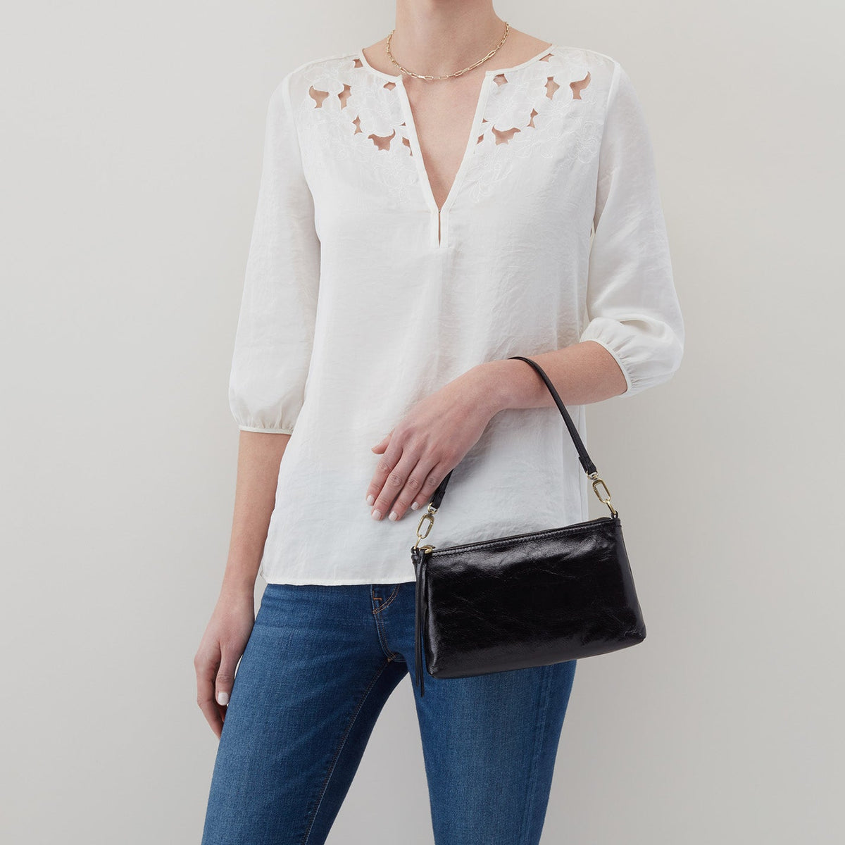 Darcy Crossbody In Polished Leather - Quartz | HOBO Signature