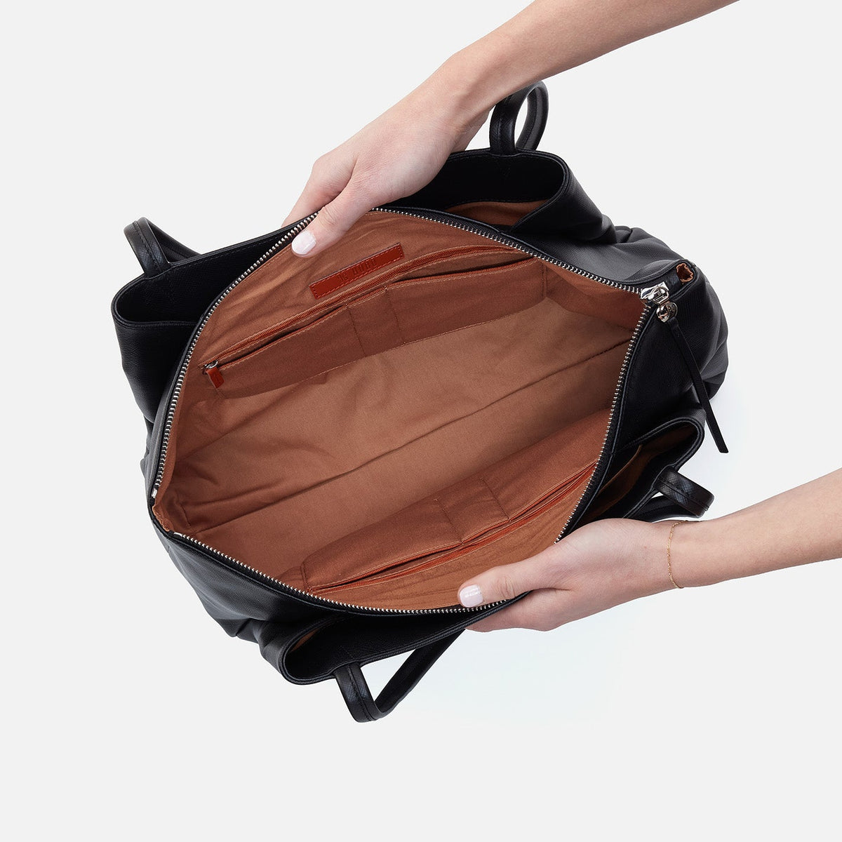 Essential Large Tote In Soft Saffiano Leather - Black | HOBO Sale