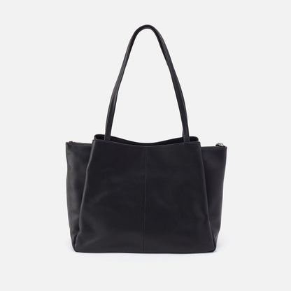 Essential Large Tote In Soft Saffiano Leather - Black | HOBO Sale