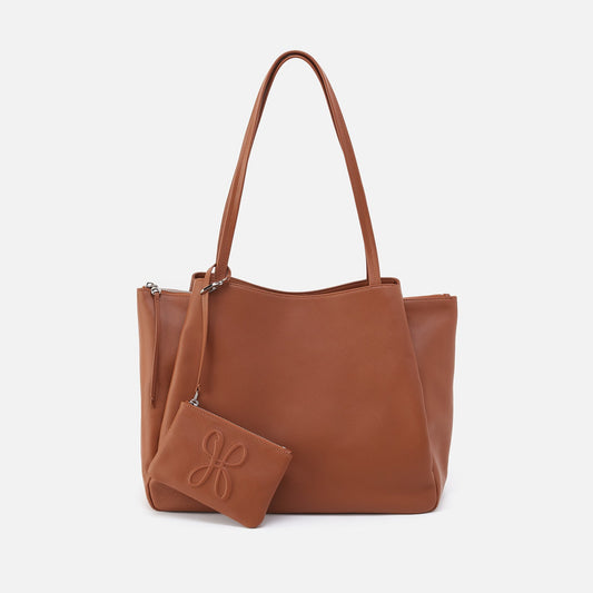 Essential Large Tote In Soft Saffiano Leather - Lion | HOBO Recommended