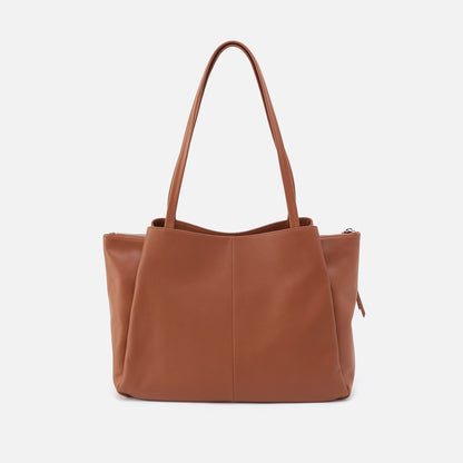 Essential Large Tote In Soft Saffiano Leather - Lion | HOBO Recommended