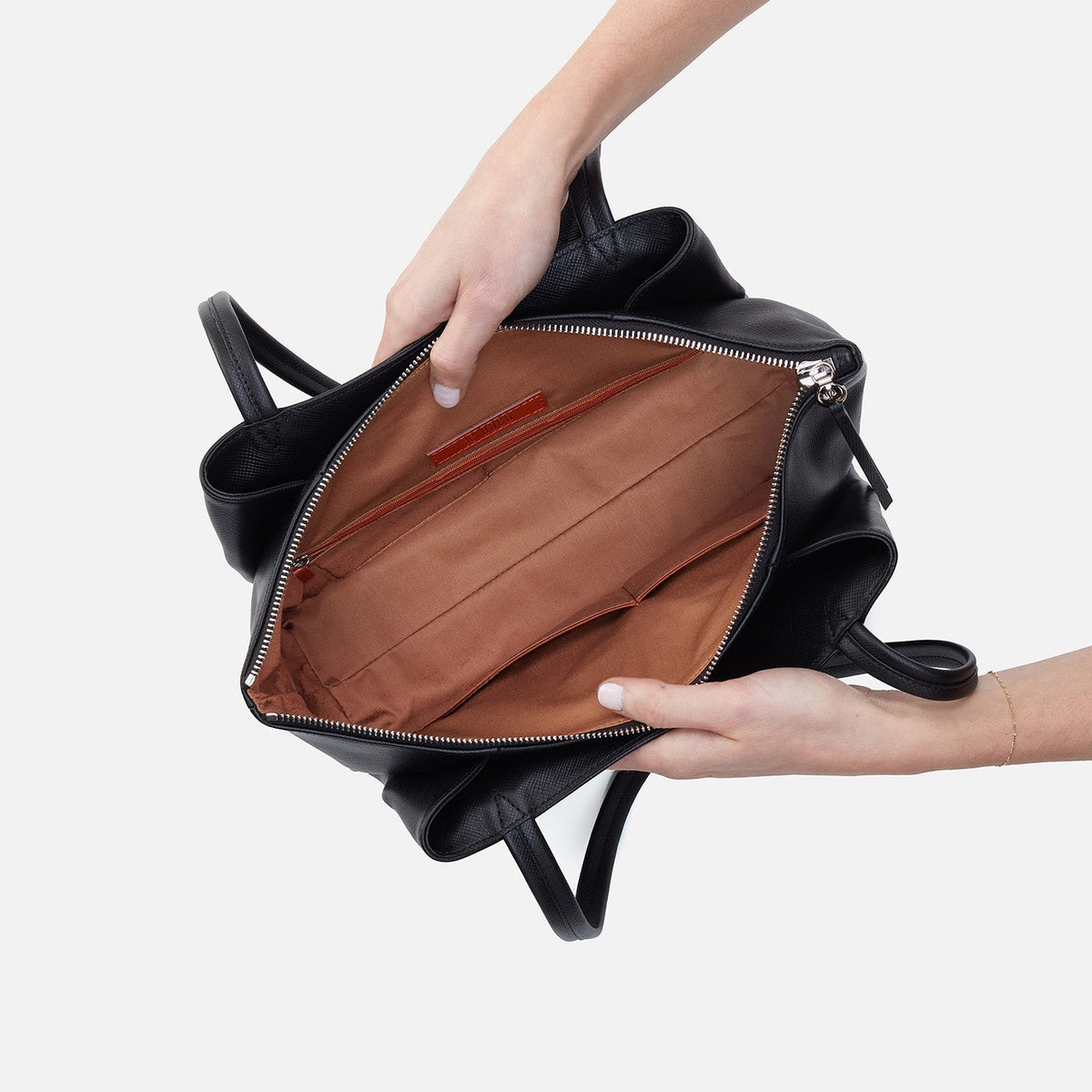 Essential Medium Tote In Soft Saffiano Leather - Black | HOBO Recommended