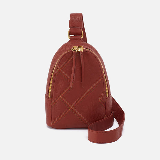 Fern Sling In Pebbled Leather - Rust | HOBO Quality