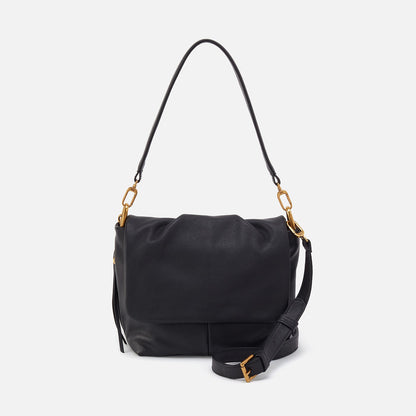 Harley Convertible Shoulder Bag In Pebbled Leather - Black | HOBO Trending