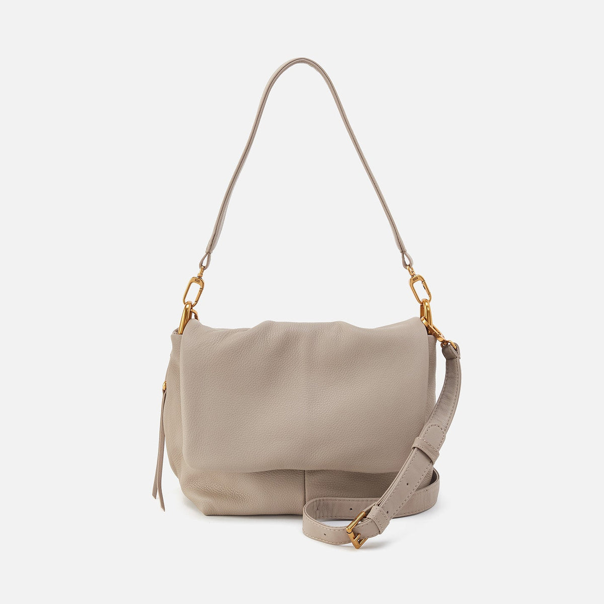 Harley Convertible Shoulder Bag In Pebbled Leather - Taupe | HOBO Great Value