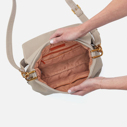 Harley Convertible Shoulder Bag In Pebbled Leather - Taupe | HOBO Great Value