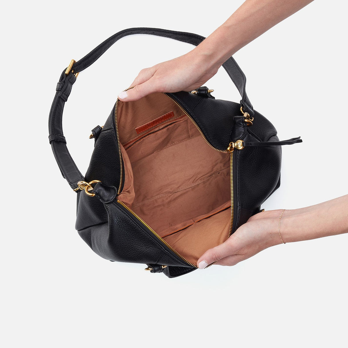 Harley Satchel In Pebbled Leather - Black | HOBO Top Pick