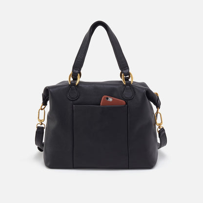 Harley Satchel In Pebbled Leather - Black | HOBO Top Pick