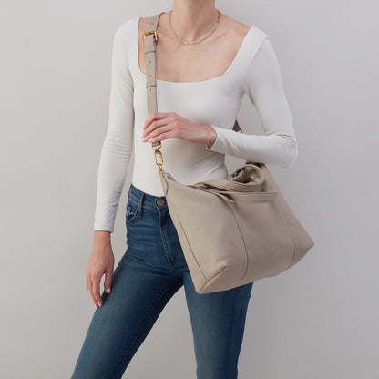 Harley Satchel In Pebbled Leather - Taupe | HOBO Trending