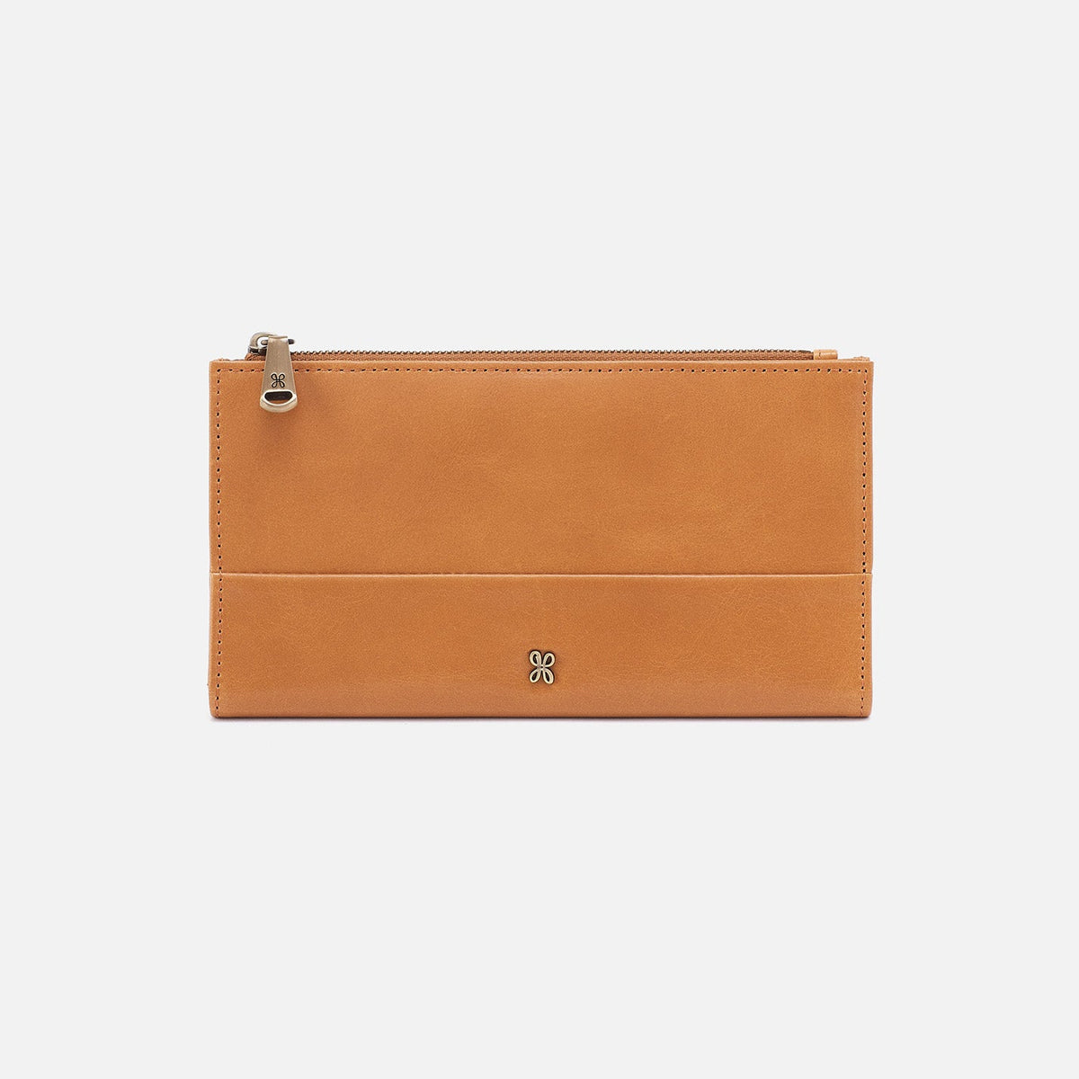 Jill Large Bifold Wallet In Polished Leather - Natural | HOBO Great Value