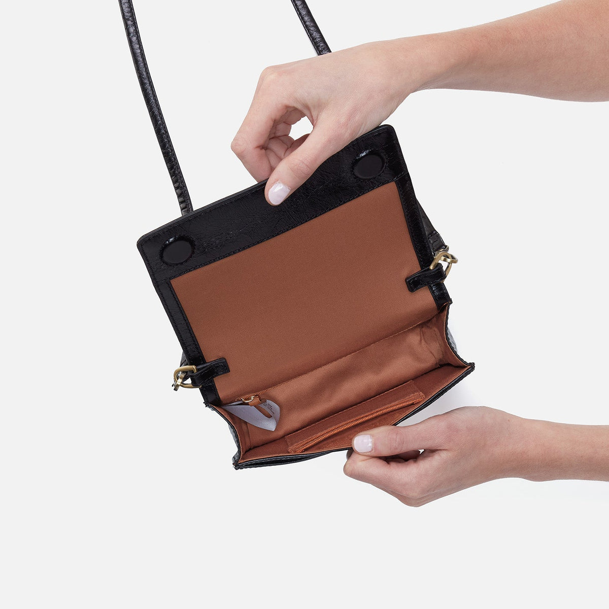 Jill Crossbody In Polished Leather - Black | HOBO Recommended