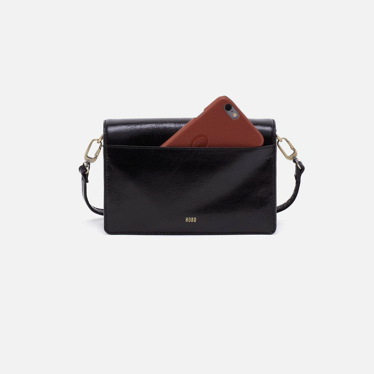 Jill Crossbody In Polished Leather - Black | HOBO Recommended